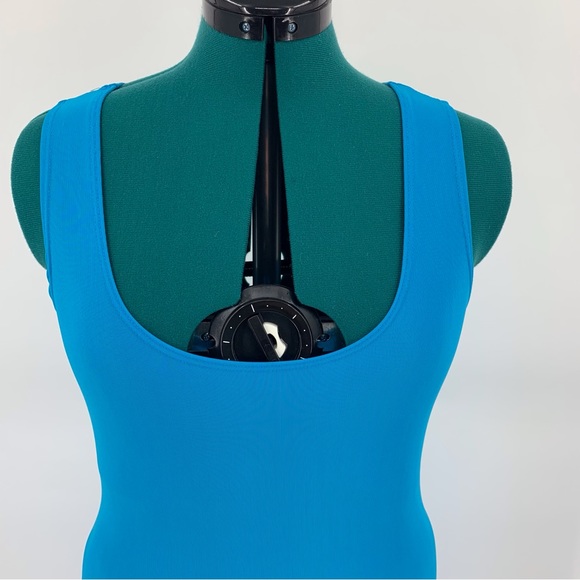 Frederick's of Hollywood Cerulean Blue Plunging Neck Open Back Body Con Dress, M - Picture 4 of 15